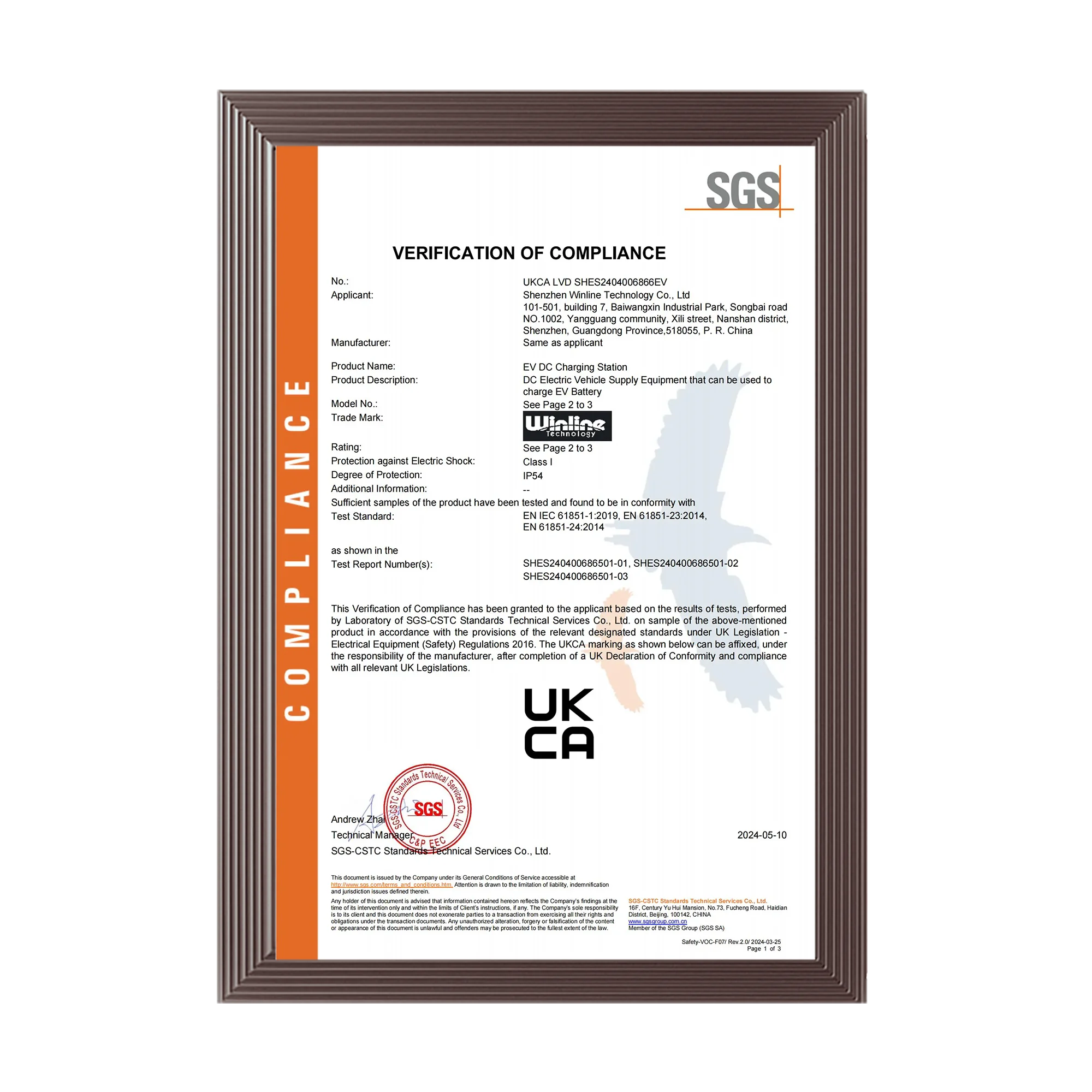 Ev Charger UKCA_SGS